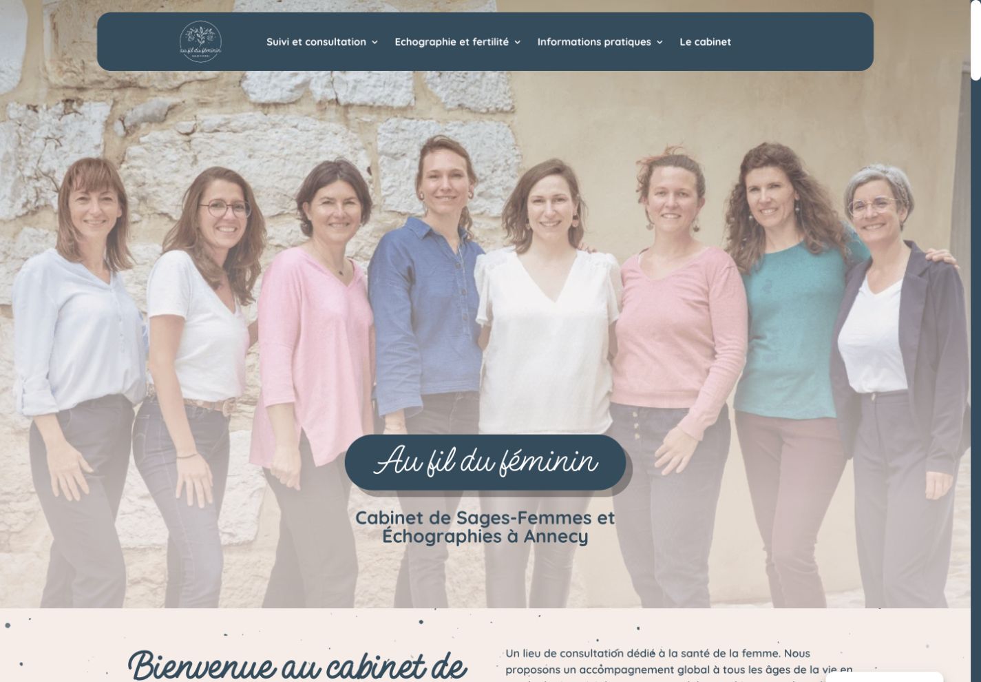 La page d’accueil publique vérifiée sur ordinateur, avec le menu sur une seule ligne.