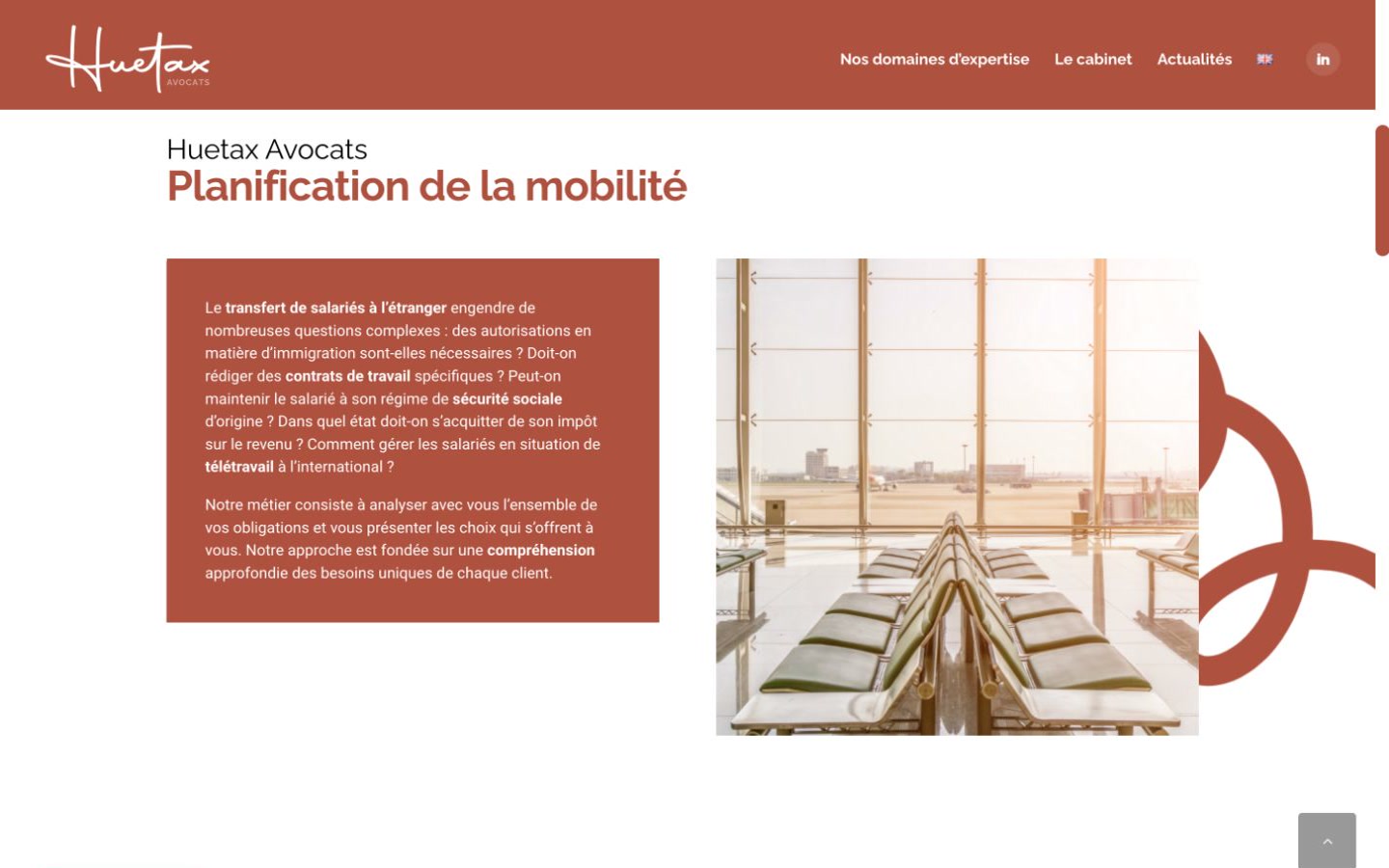 Une page d’expertise relie questions concrètes et accompagnement.
