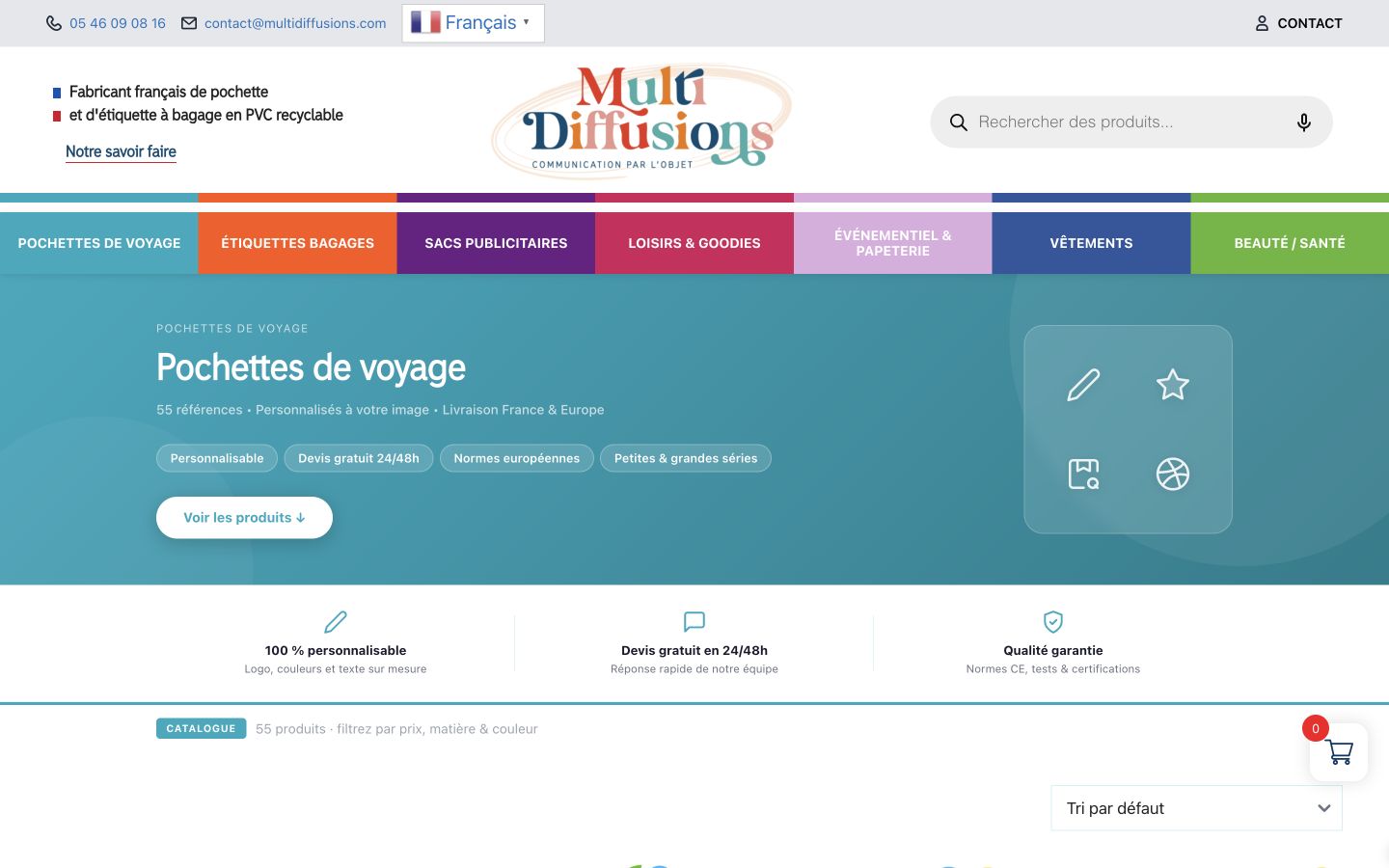 Une catégorie introduite par les critères utiles avant le catalogue.