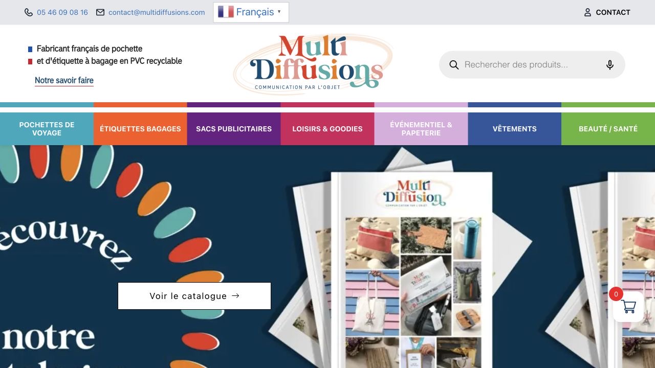 Recherche et familles de produits donnent deux accès à l’offre.