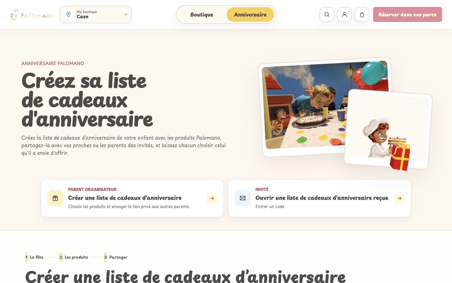 Créer ou ouvrir une liste depuis le parcours public.