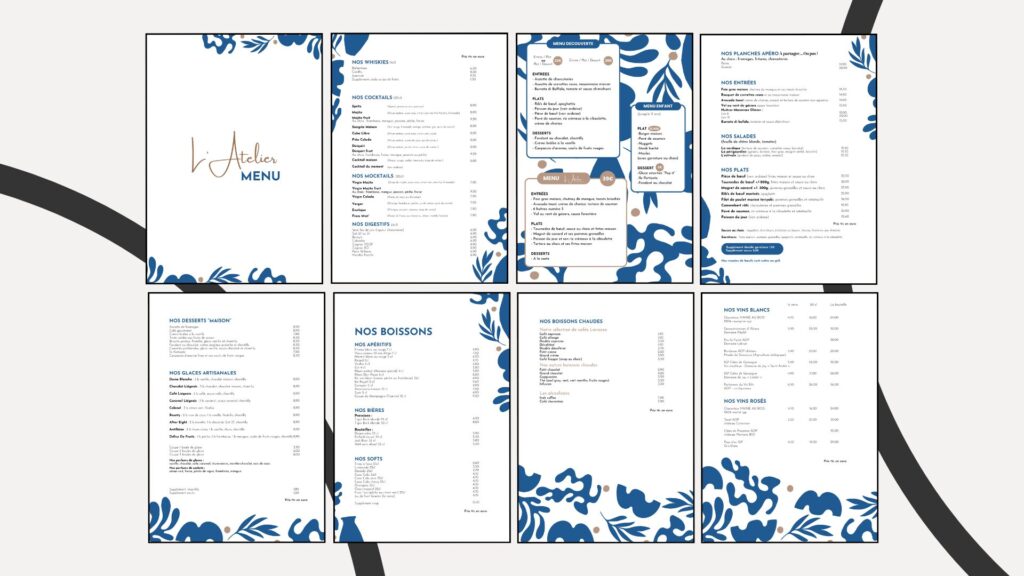 Supports print – L&rsquo;Atelier Restaurant